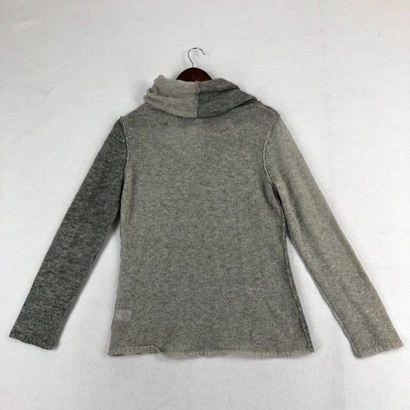 Coldwater Creek Women's Size Medium Grey Wool Blend Cowl Neck Knit Sweater - Picture 9 of 9